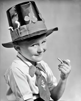 Leprechaun: Impish Young Irish Lad Smiling looking at Camera