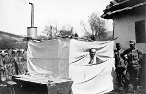 Improvised: Improvised bathing facilities, 1915
