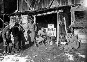 Improvised: Improvised telephone switchboard, 1916