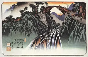 Cleft: Inagawa Bridge at Nojiri, by Hiroshige