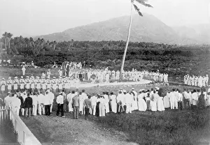 Samoa: Inauguration of the war memorial in Samoa, 1900