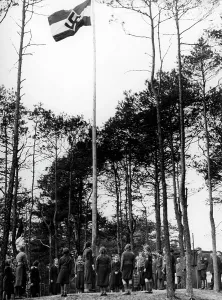 Flagpole: Inauguration of the Youth Hostel Luckenwalde, 1936