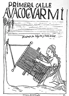 Poma: Inca woman weaving