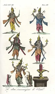Ferrario: Other incarnations of the Hindu god Vishnu