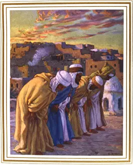 Pilgrimage: Inclination in prayer. Illustration by E. Dinet