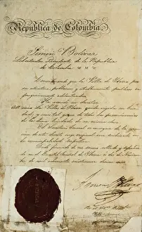 Bolivar: Independence of Colombia. Elevation act to the