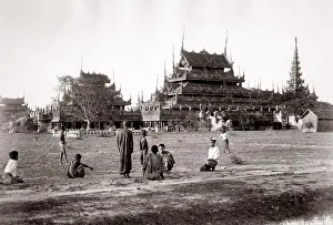 Rangoon: India Burma - monastery in Rangoon Yangon Myanmar