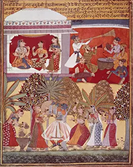 Numen: INDIA. Calcutta. Krishna's dance. Illustration