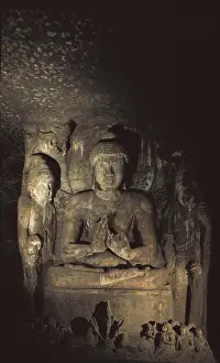 Ajanta: India. Caves of Ajanta. Buddha