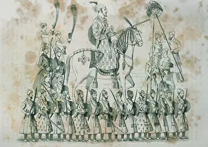 Confederacy: India. Maratha Empire. Founded by King Shivaji. Engraving