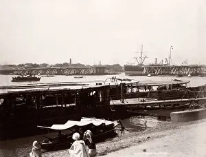 Allowing: India - open bridge Hooghly river, Calcutta, c.1870s