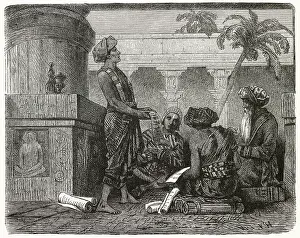 Scriptures: Indian Brahmans studying the scriptures