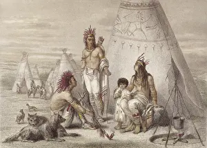 Indigenist: Indian camp. Etching. Private Collection