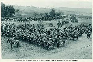 Foureaux: Indian cavalry preparing for an offensive during World War I