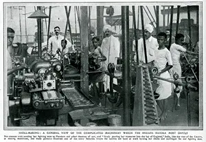 Sep16: Indian factory workers making munitions, WW1: shell making
