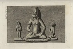 Spalart: Three Indian figures from a monument
