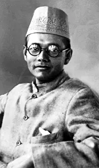 Popularly: The Indian independence fighter Subhas Chandra Bose, 1930s (