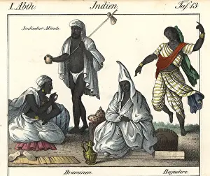 Brahmin: Indian monk, two Brahmin and temple dancer