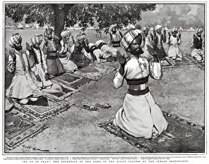 Coronations: Indian officers praying for recovery of Edward VII 1902