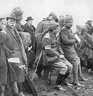 Spectating: Indian officers at the Waterloo cup, WW1