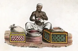 Ackermann: Indian Perfumer: hand-coloured engraving published 1822