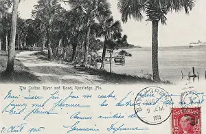 Shaded: Indian River and road, Rockledge, Florida, USA