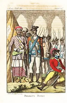 Solvyns: Indian Sepoys in uniform