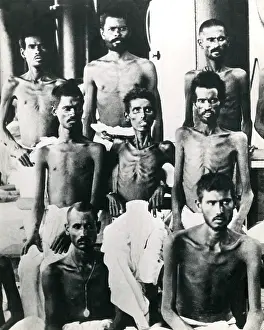 Emaciated: Indian soldiers after the Siege of Kut, WW1
