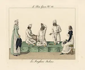 Swallower: Indian sword swallower in Paris, 1816