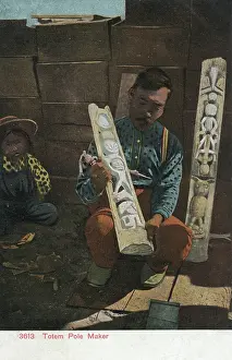 Totems: Indian totem pole carver