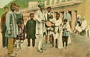 Crier: Indian Town crier beating his drum