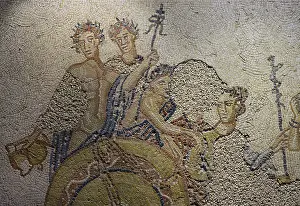 Dionysian: The Indian Triumph of Bacchus. Roman mosaic panel