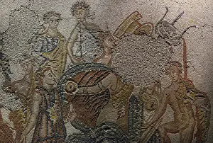 Dionysian: The Indian Triumph of Bacchus. Roman mosaic panel