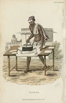 Charcoal: Indian using iron filled with hot charcoal to