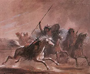 Sioux: Indian Warriors Fighting on Horseback