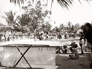 Weavers: Indian weavers at work, India, c.1880's