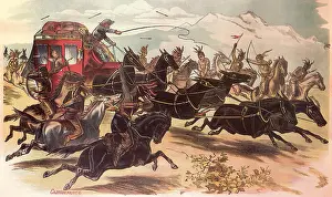 Stagecoach: Indians Attacking Coach