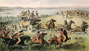 Stagecoach: Indians Attacking Coach