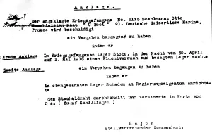 Attempted: Bill of indictment against a German captive, 1918