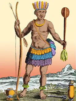 Imported: Indigenous American with his Chocolatiere, 1688