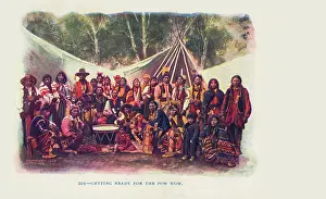 Teepees: Indigenous First Nation Tribe preparing for the Pow Wow