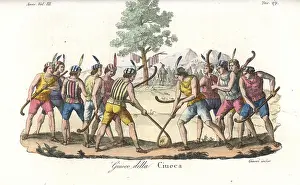 Giarrè: Indigenous Mapuche of Chile playing ciueca or palin