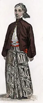 Ethnology: Indonesia, Java, man, coloured wood engraving
