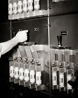 Fuses: Industrial Electric Current Control Panel with Cartridge