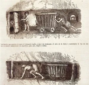 Coachs: Industrial Revolution (1849). Children working