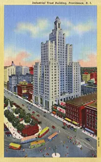 Trolleybus: Industrial Trust Building, Providence, Rhode Island, USA