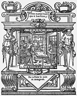 Printshop: industry, printshop, copper engraving, printer's