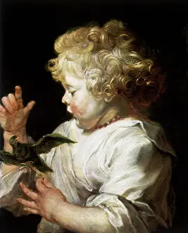 1625: Infant with Bird, by Rubens