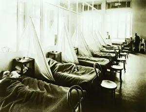 Originating: An influenza ward at the U. S. Army Camp ?