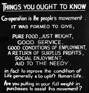 Coop: Information slide for the Cooperation Movement